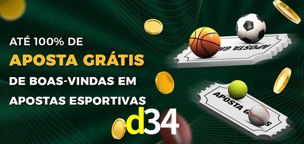 d34 Ate 100% de Aposta Gratis